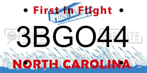 3BGO44 North Carolina License Plate