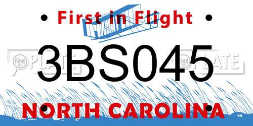 3BS045 North Carolina License Plate