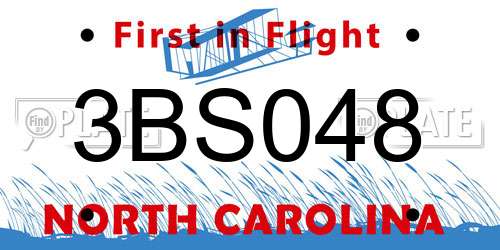3BS048 North Carolina License Plate