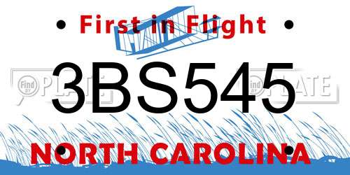 3BS545 North Carolina License Plate