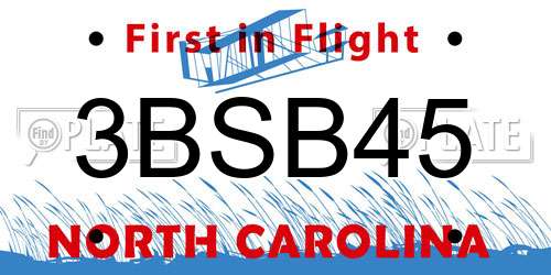 3BSB45 North Carolina License Plate