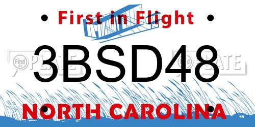 3BSD48 North Carolina License Plate