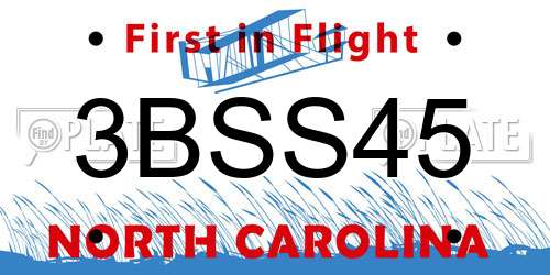 3BSS45 North Carolina License Plate