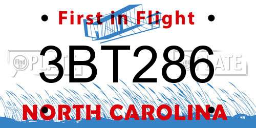 3BT286 North Carolina License Plate