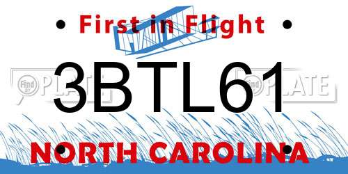 3BTL61 North Carolina License Plate