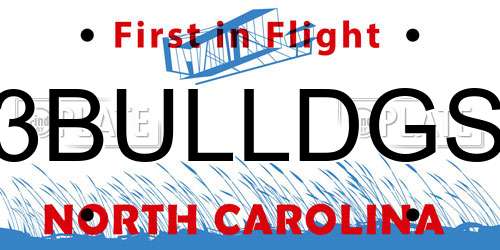 3BULLDGS North Carolina License Plate