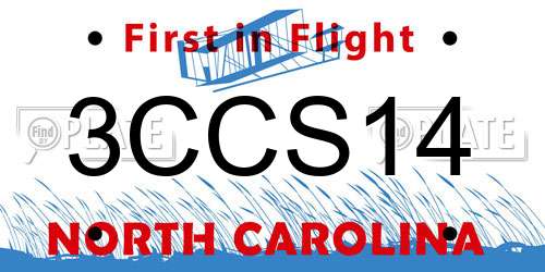 3CCS14 North Carolina License Plate