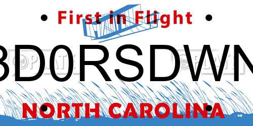 3D0RSDWN North Carolina License Plate