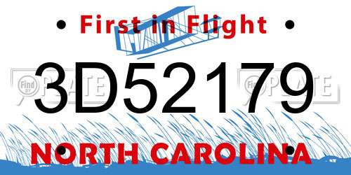 3D52179 North Carolina License Plate