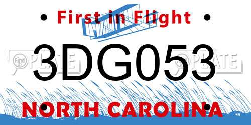 3DG053 North Carolina License Plate