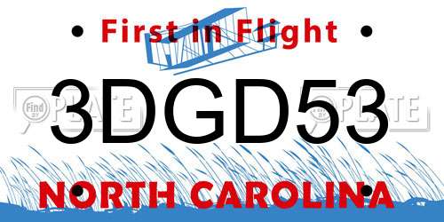 3DGD53 North Carolina License Plate