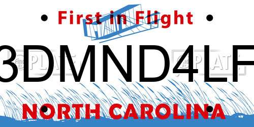 3DMND4LF North Carolina License Plate