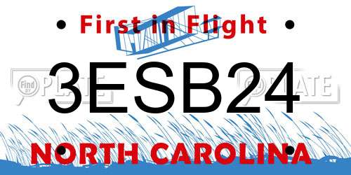 3ESB24 North Carolina License Plate