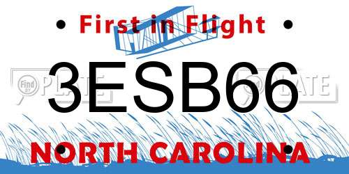3ESB66 North Carolina License Plate