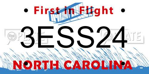 3ESS24 North Carolina License Plate