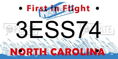 3ESS74 North Carolina License Plate