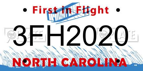 3FH2020 North Carolina License Plate