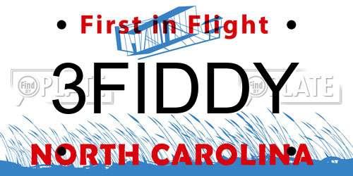 3FIDDY North Carolina License Plate