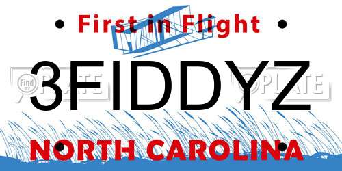 3FIDDYZ North Carolina License Plate