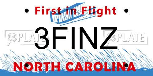 3FINZ North Carolina License Plate