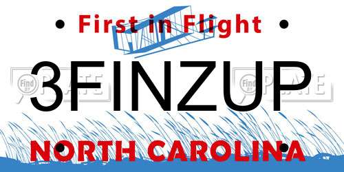 3FINZUP North Carolina License Plate