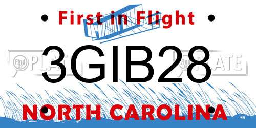 3GIB28 North Carolina License Plate