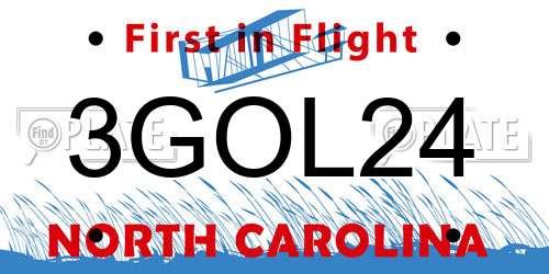 3GOL24 North Carolina License Plate