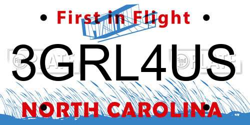 3GRL4US North Carolina License Plate