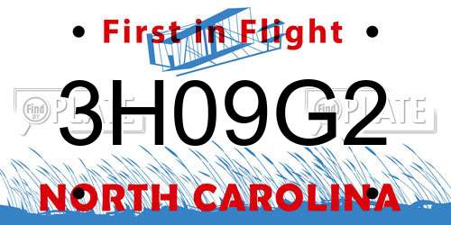 3H09G2 North Carolina License Plate