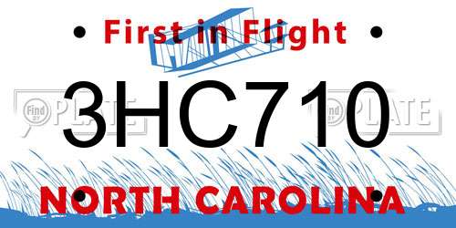 3HC710 North Carolina License Plate