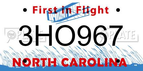 3HO967 North Carolina License Plate