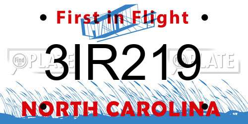 3IR219 North Carolina License Plate