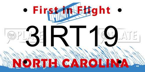 3IRT19 North Carolina License Plate