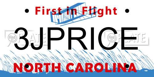 3JPRICE North Carolina License Plate