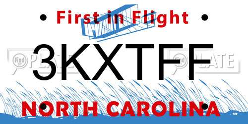 3KXTFF North Carolina License Plate
