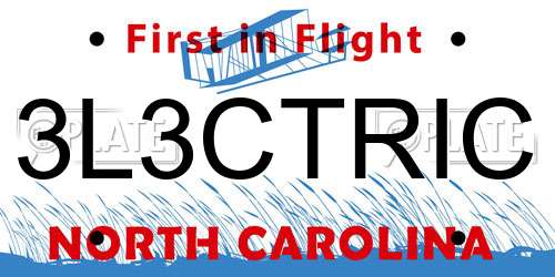 3L3CTRIC North Carolina License Plate