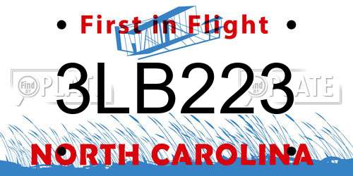 3LB223 North Carolina License Plate