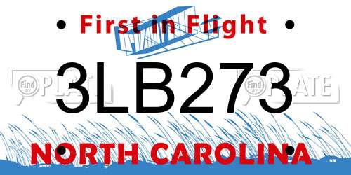 3LB273 North Carolina License Plate