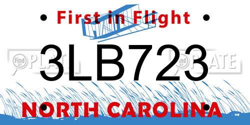 3LB723 North Carolina License Plate