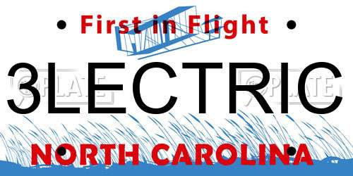 3LECTRIC North Carolina License Plate