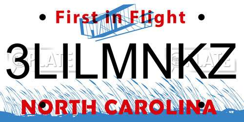 3LILMNKZ North Carolina License Plate