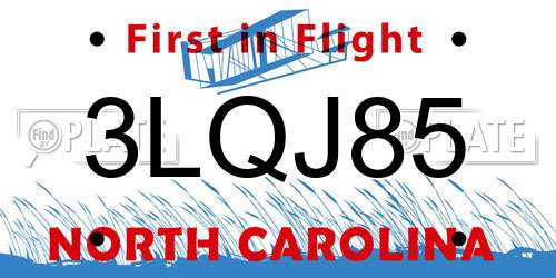 3LQJ85 North Carolina License Plate