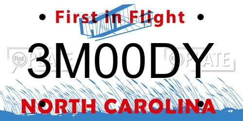 3M00DY North Carolina License Plate