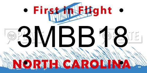 3MBB18 North Carolina License Plate
