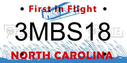 3MBS18 North Carolina License Plate