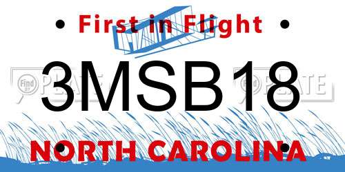 3MSB18 North Carolina License Plate