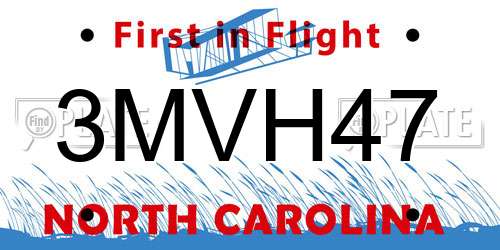3MVH47 North Carolina License Plate