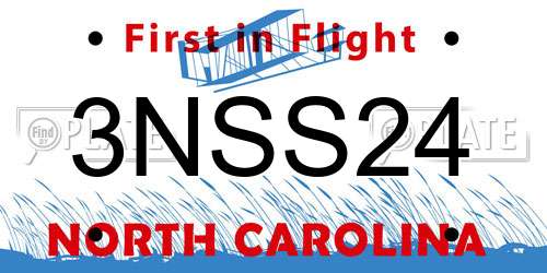 3NSS24 North Carolina License Plate