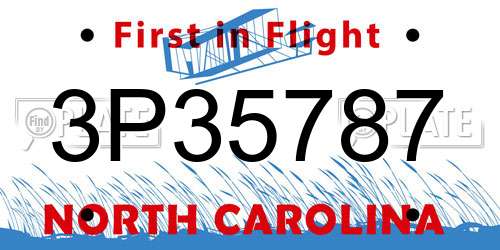 3P35787 North Carolina License Plate
