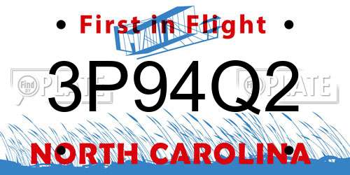 3P94Q2 North Carolina License Plate